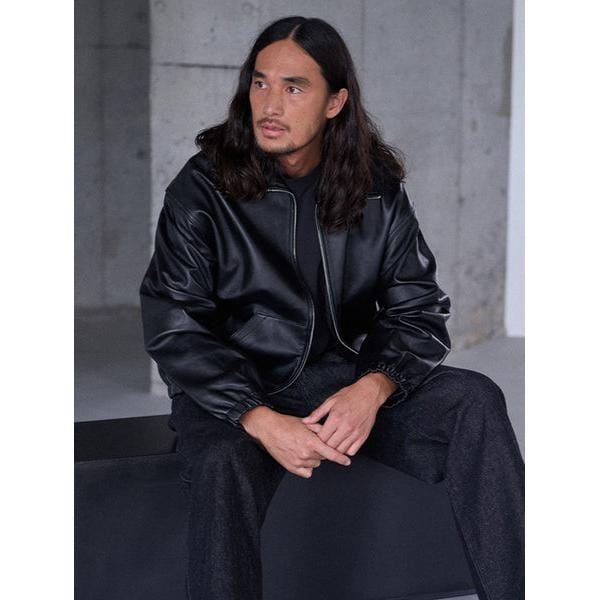 リーバイス（Levi's）/PREMIUM BLACK FULLZIP SPORTS LEATHER JACKETの
