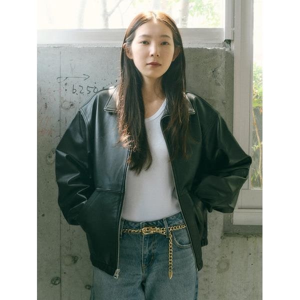 リーバイス（Levi's）/PREMIUM BLACK FULLZIP SPORTS LEATHER JACKETの