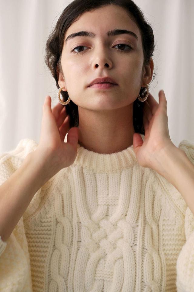 ナチュラリジュエリ（NATURALI JEWELRY）/パール巻フープピアス M