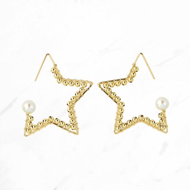 ナチュラリジュエリ（NATURALI JEWELRY）/ゴールドボールスター巻フープピアス