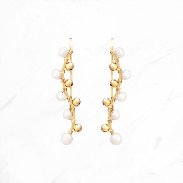 NATURALI JEWELRYナチュラリジュエリパール ドロップツイストピアス ナチュラリジュエリ（NATURALI JEWELRY）/ウェーブクリップピアス