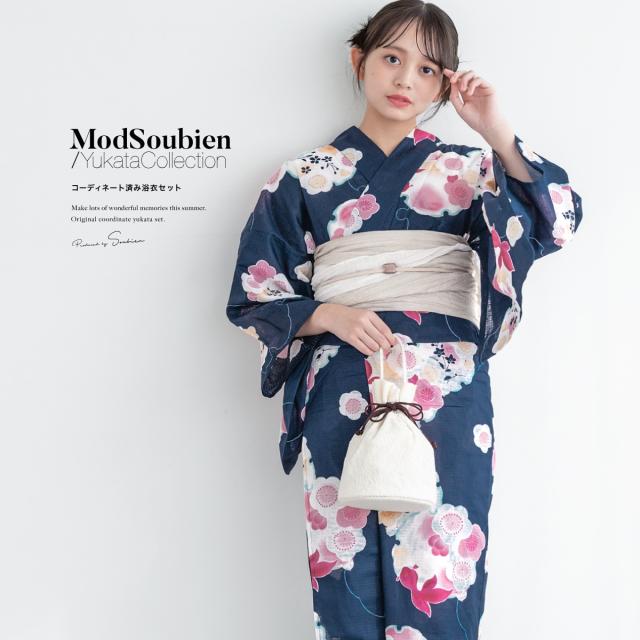 ソウビエン（SOUBIEN）/浴衣2点セット レディース （浴衣＋帯）