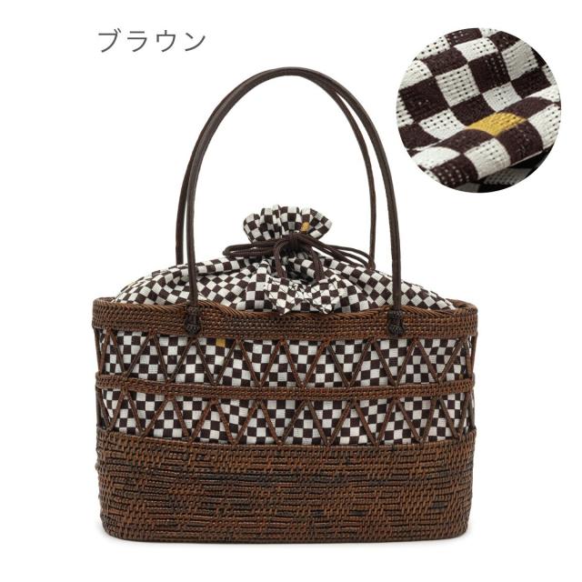 ソウビエン（SOUBIEN）/かごバッグ 市松格子_4