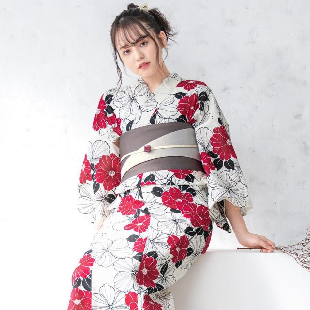 ソウビエン（SOUBIEN）/【新二部式】浴衣3点セット レディース（浴衣・帯・伊達締め）