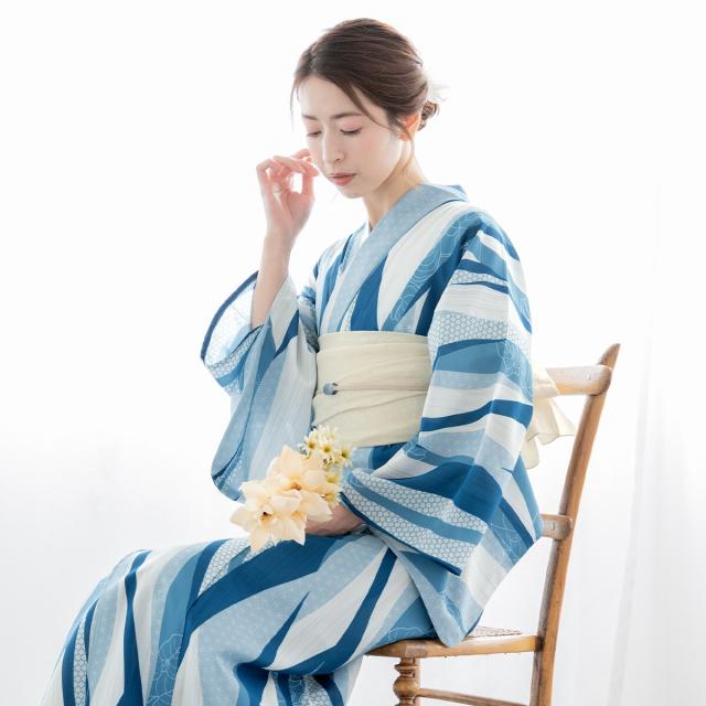 マクレ（Ma．cle’）/浴衣3点セット　レディース （上着＋巻スカート＋帯）