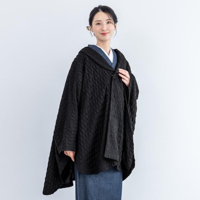 ソウビエン（SOUBIEN）/【防寒/和洋兼用】着物用ケープ ポンチョ 裏地付き お尻が隠れる