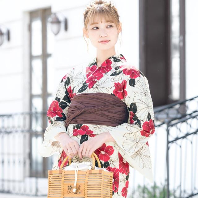 【NEW】ソウビエン（SOUBIEN）/【新二部式】浴衣3点セット レディース（浴衣・帯・伊達締め）