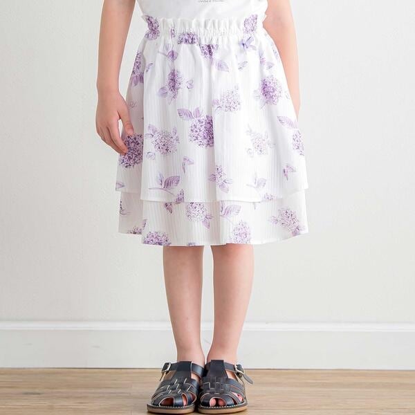タルティーヌ エ ショコラ（Tartine et Chocolat）/【日本製】【お揃い】オーガニックコットンフラワープリントスカート(90〜140cm)