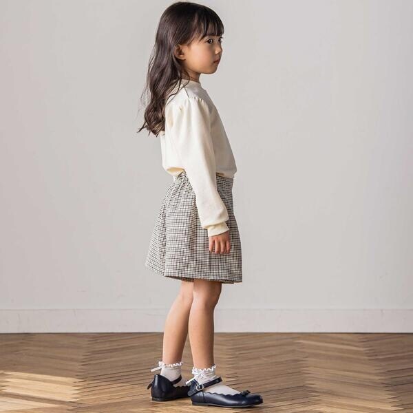 タルティーヌ エ ショコラ（Tartine et Chocolat）/千鳥チェック柄ラップ風スカパン(100〜140cm)_8