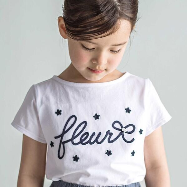 タルティーヌ エ ショコラ（Tartine et Chocolat）/ベア天竺 ロープ刺しゅうロゴTシャツ(90〜140cm)_3