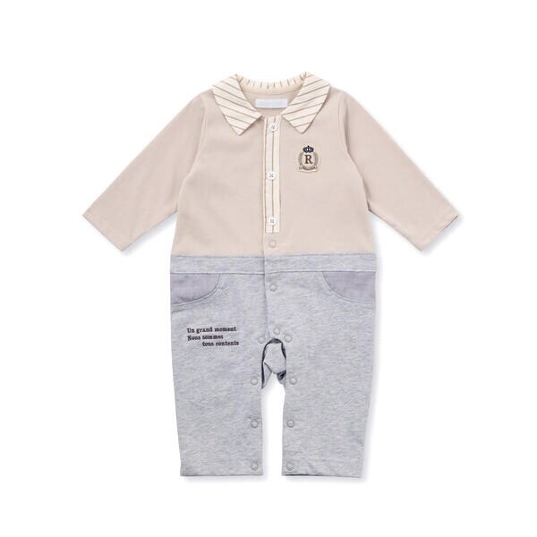 フィヨ デュ ベベ ルダクティオン（fillot de bebe reduction）/天竺ストライプ襟カバーオール(70~80cm)_11