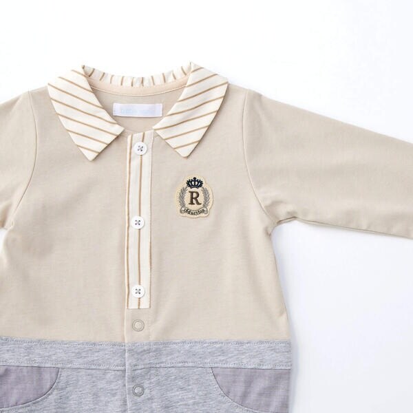 フィヨ デュ ベベ ルダクティオン（fillot de bebe reduction）/天竺ストライプ襟カバーオール(70~80cm)_13