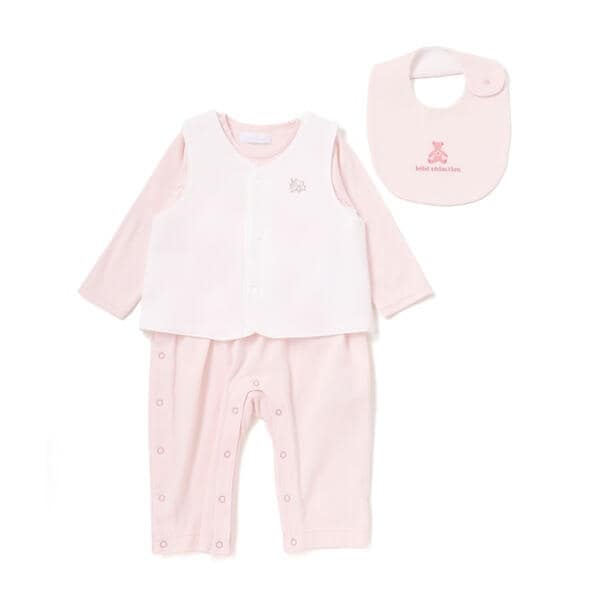 フィヨ デュ ベベ ルダクティオン（fillot de bebe reduction）/【日本製】スモッキングカバーオール＆ベスト＆スタイセット(70~80cm)