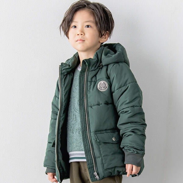 ベベ プチ ポワ ヴェール（BeBe Petits Pois Vert）/サイドファスナー中綿コート(95~150cm)