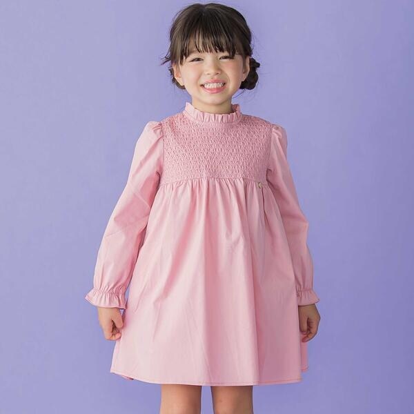 ベベ プチ ポワ ヴェール（BeBe Petits Pois Vert）/スモッキングワンピース(95~150cm)