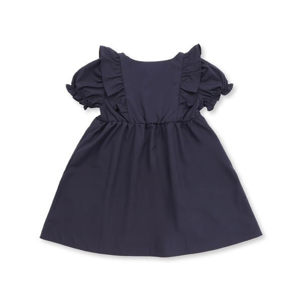 ベベ プチ ポワ ヴェール（BeBe Petits Pois Vert）/センタータックパフスリーブワンピース(95~150cm)