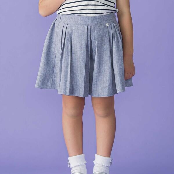 ベベ プチ ポワ ヴェール（BeBe Petits Pois Vert）/ツイード風ランダムタックキュロットパンツ(95~150cm)_1