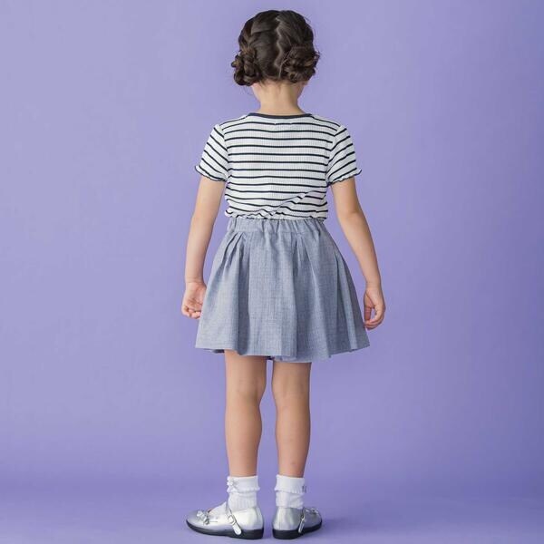 ベベ プチ ポワ ヴェール（BeBe Petits Pois Vert）/ツイード風ランダムタックキュロットパンツ(95~150cm)_5