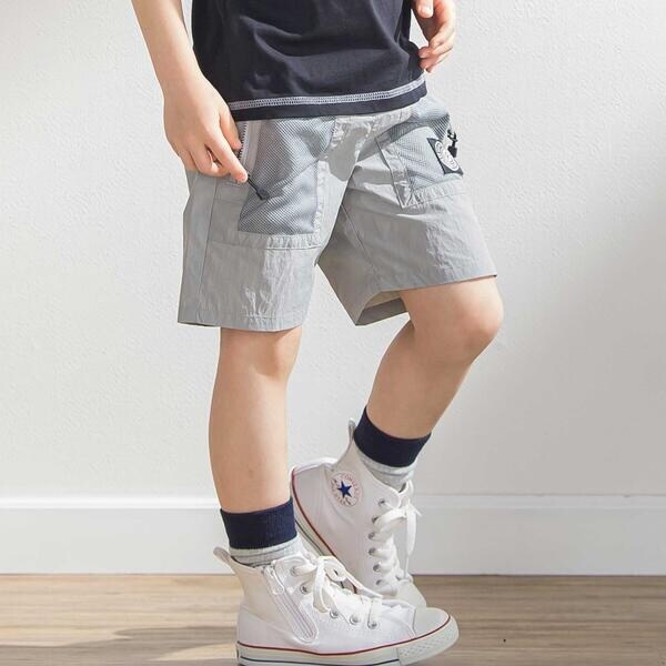 ベベ プチ ポワ ヴェール（BeBe Petits Pois Vert）/【撥水】メッシュポケットハーフパンツ(95~150cm)