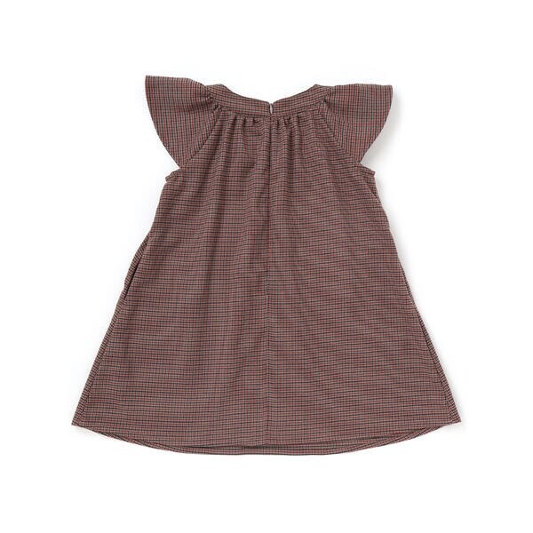 ベベ プチ ポワ ヴェール（BeBe Petits Pois Vert）/千鳥チェックラグランギャザースリーブワンピース(95~150cm)_7