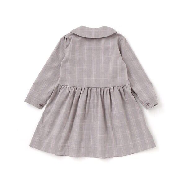 ベベ プチ ポワ ヴェール（BeBe Petits Pois Vert）/グレンチェック襟リボンワンピース(95~150cm)_8