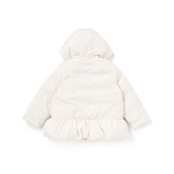ベベ プチ ポワ 頭を覆う物（BeBe Petits Pois Vert）/フラウンス襟スカラップタフタダウンコート(95~160糎)