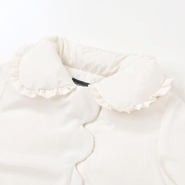 ベベ プチ ポワ 頭を覆う物（BeBe Petits Pois Vert）/フラウンス襟スカラップタフタダウンコート(95~160糎)