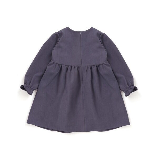 ベベ プチ ポワ ヴェール（BeBe Petits Pois Vert）/立体花モチーフ斜めタックワンピース(95~150cm)_9