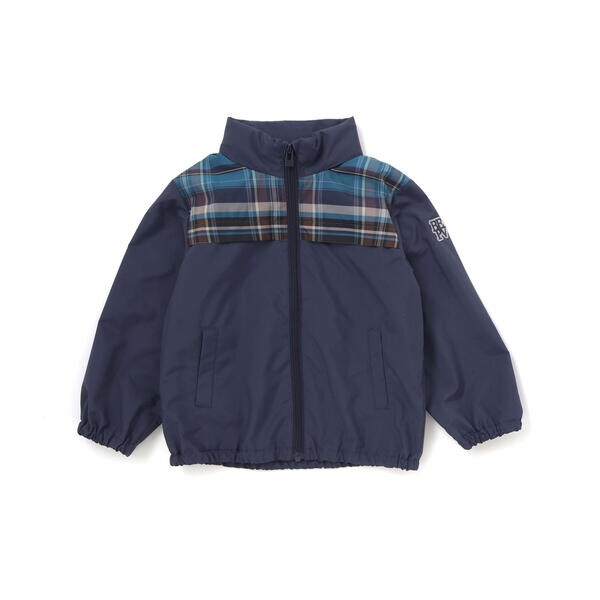 ベベ プチ ポワ ヴェール（BeBe Petits Pois Vert）/【お揃い】タフタ+チェック切り替えジップアップブルゾン(95~150cm)_9