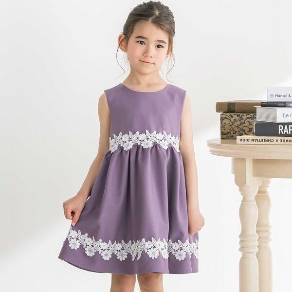 ベベ プチ ポワ ヴェール（BeBe Petits Pois Vert）/レースポイント・キラキラジャンスカ(95~150cm)