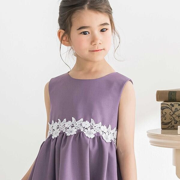 ベベ プチ ポワ ヴェール（BeBe Petits Pois Vert）/レースポイント・キラキラジャンスカ(95~150cm)_3