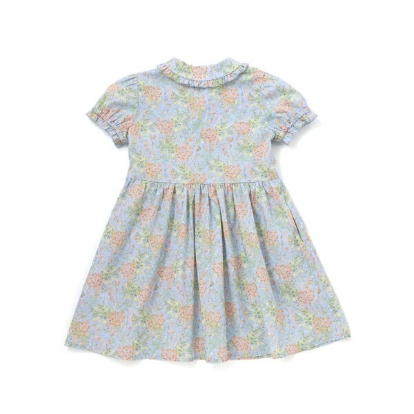 ベベ プチ ポワ ヴェール（BeBe Petits Pois Vert）/花柄フリル襟付きワンピース(95~150cm)_8