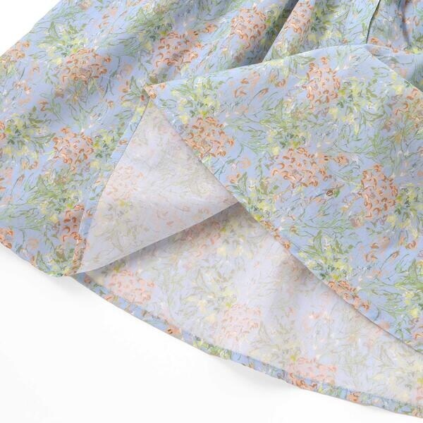 ベベ プチ ポワ ヴェール（BeBe Petits Pois Vert）/花柄フリル襟付きワンピース(95~150cm)_14