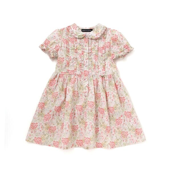 ベベ プチ ポワ ヴェール（BeBe Petits Pois Vert）/花柄フリル襟付きワンピース(95~150cm)_16