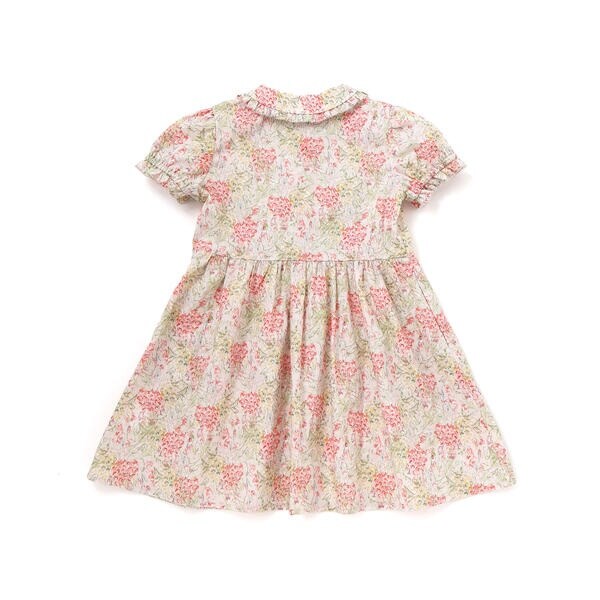 ベベ プチ ポワ ヴェール（BeBe Petits Pois Vert）/花柄フリル襟付きワンピース(95~150cm)_17