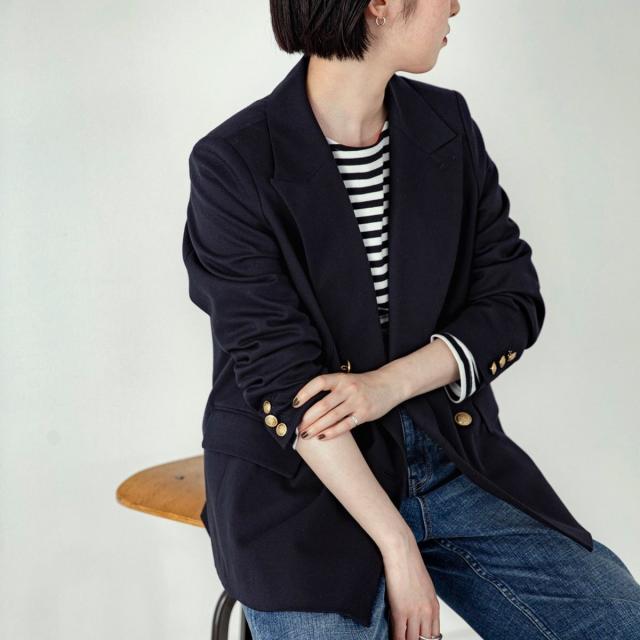 カランシエル（quaranciel）/quaranciel:〈洗濯機可能〉ハンサム ダブルブレスト ブレザー ジャケット（セットアップ対応