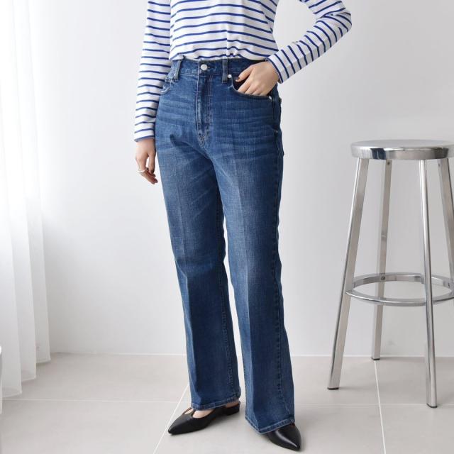 カランシエル（quaranciel）/quaranciel:〈洗濯機可能〉セミフレア デニム パンツ