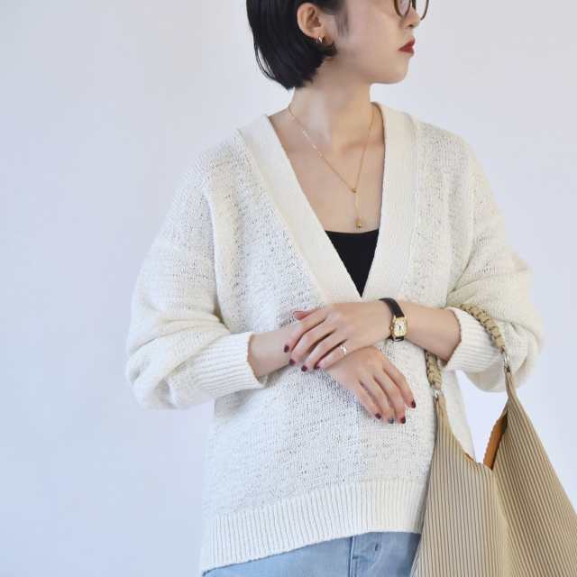 カランシエル（quaranciel）/quaranciel:〈手洗い可能〉テープヤーン Vネック ルーズ プルオーバーの通販は 4,955円