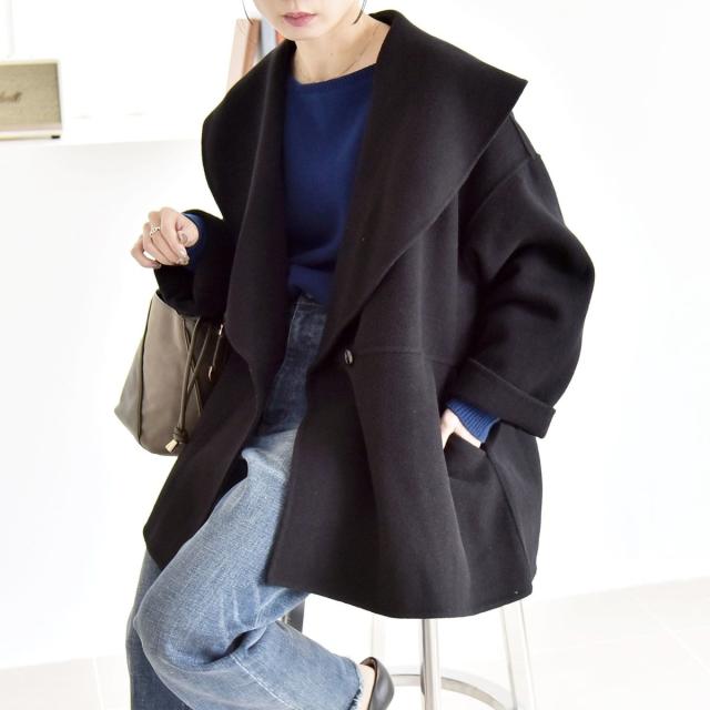 カランシエル（quaranciel）/《一部追加予約》quaranciel: リバー ケープ ショート コート 25AW