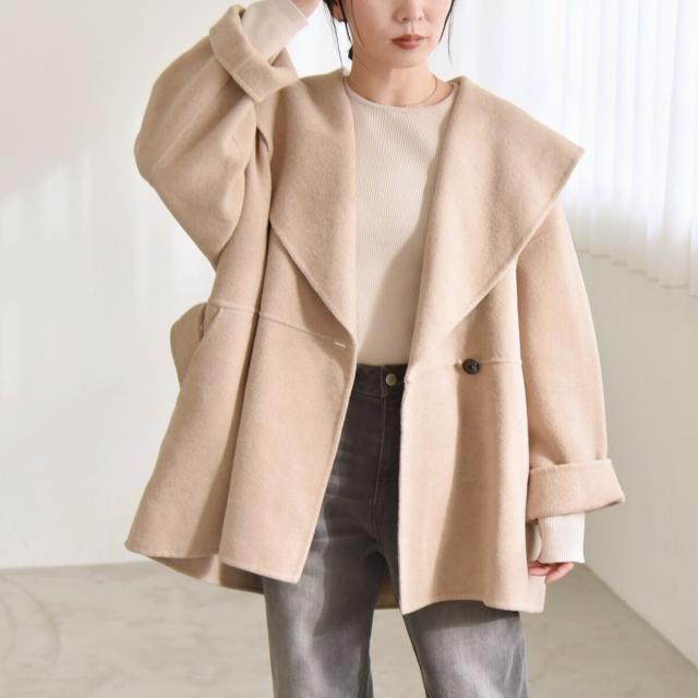 カランシエル（quaranciel）/《一部追加予約》quaranciel: リバー ケープ ショート コート 25AW