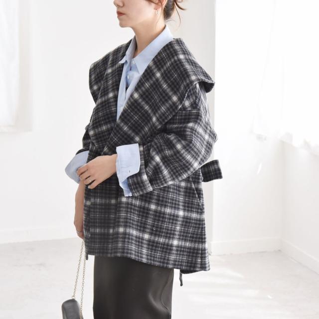 カランシエル（quaranciel）/《一部追加予約》quaranciel: リバー ケープ ショート コート 25AW