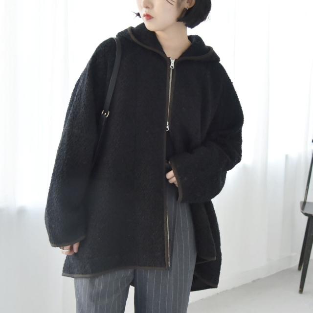 カランシエル（quaranciel）/quaranciel: ループヤーン ダブルジップ フーデッド ケープ コートの通販は 8,800円