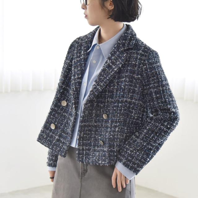 カランシエル（quaranciel）/quaranciel: ツイード ショート テーラード ジャケット（セットアップ対応）の通販は 19,800円