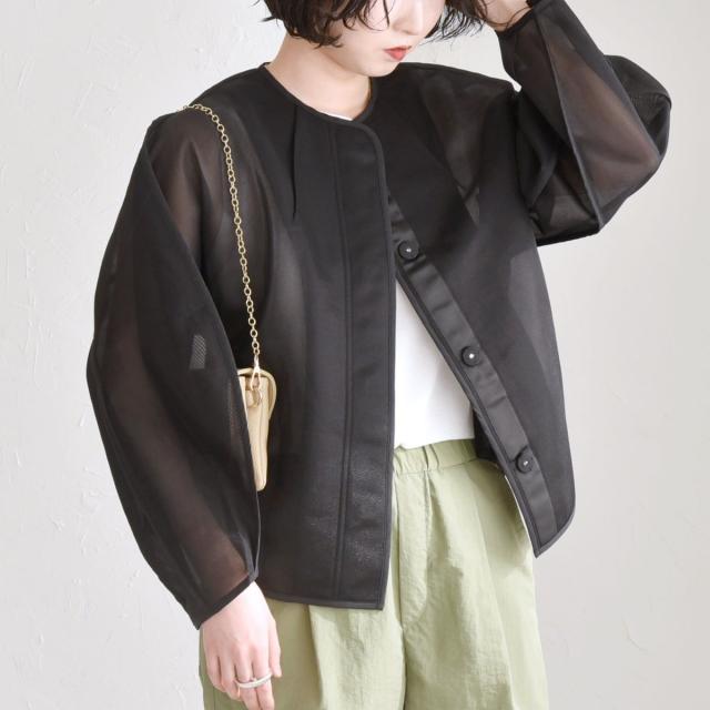 カランシエル（quaranciel）/quaranciel:〈手洗い可能〉シアー ドルマン ブルゾン ジャケット