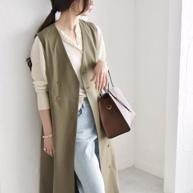 カランシエル（quaranciel）/quaranciel: Vカラー ロング ジレ ワンピース