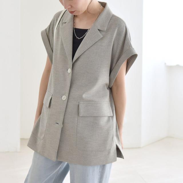 カランシエル（quaranciel）/quaranciel: ウーステッド フレンチスリーブ テーラード ジレ ジャケット