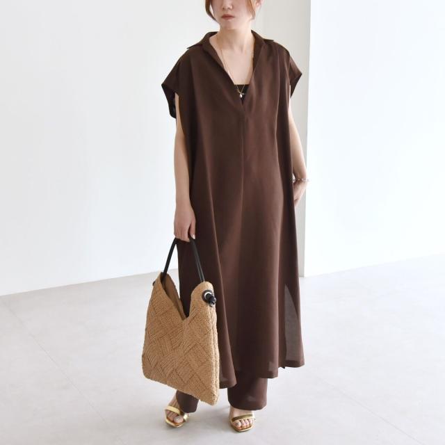 カランシエル（quaranciel）/quaranciel:〈洗濯機可能〉リネン ライク スキッパー シャツ ワンピース＆パンツ セットア_7