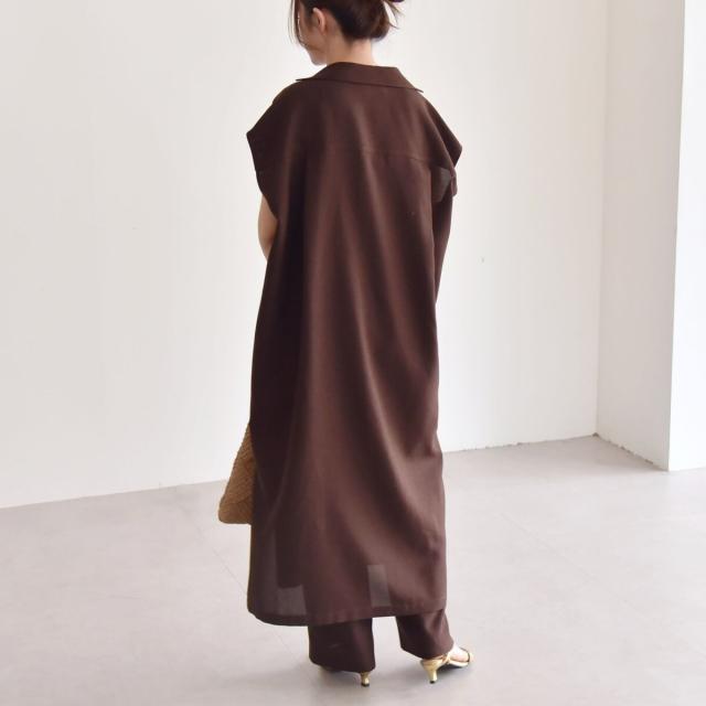 カランシエル（quaranciel）/quaranciel:〈洗濯機可能〉リネン ライク スキッパー シャツ ワンピース＆パンツ セットア_10