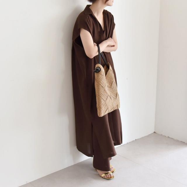 カランシエル（quaranciel）/quaranciel:〈洗濯機可能〉リネン ライク スキッパー シャツ ワンピース＆パンツ セットア_11