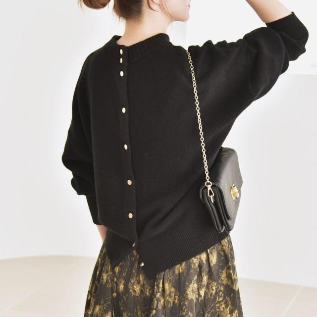 カランシエル（quaranciel）/《一部追加予約》quaranciel: AQUA カシミヤ ミックス 2way ハイネック カーディ